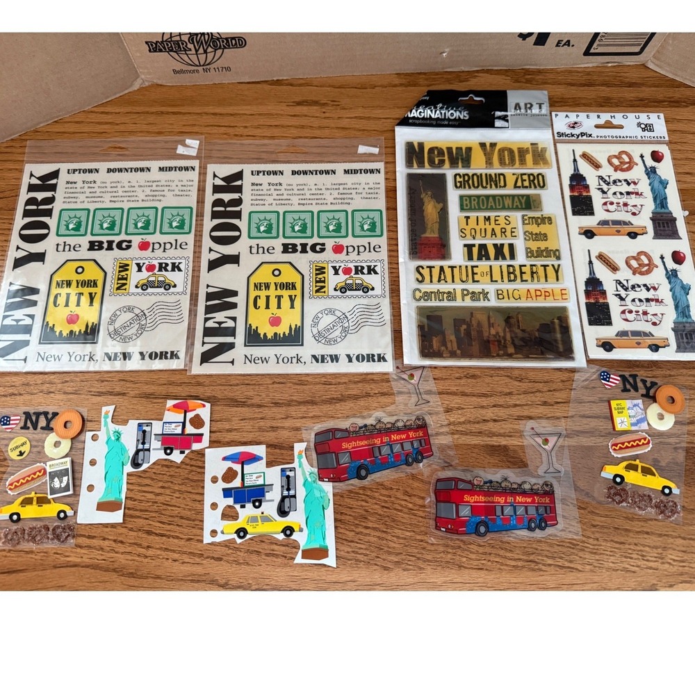 New York City Scrapbook Sticker Lot Paper House Creative Imaginations NYC Travel